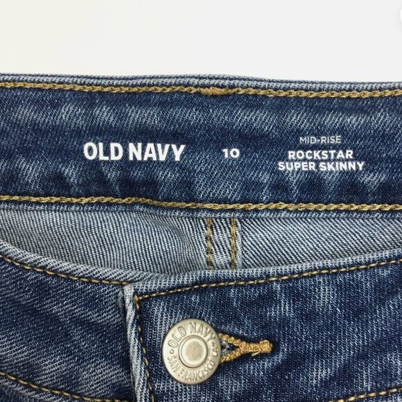 Old Navy Women's Jeans Rockstar Super Skinny Mid Rise size 10 length 29" - Picture 3 of 8